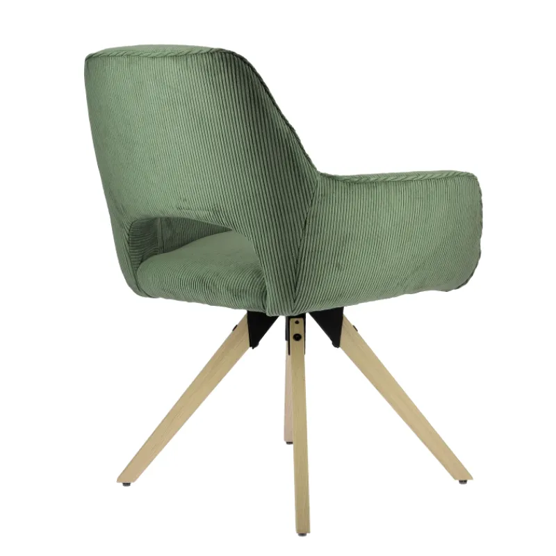 Marius Fauteuil cocooning pivotant en tissu avec pieds bois> Chaise De Salle à Manger|Chaise De Bureau