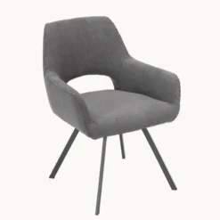 Marius Fauteuil cosy en tissu avec pieds en métal><noscript><img width=