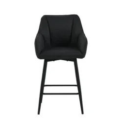 MartinTabouret snack pivotant avec accoudoirs en tissu recyclé et pieds en métal><noscript><img width=
