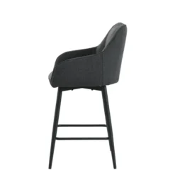 MartinTabouret snack pivotant avec accoudoirs en tissu recyclé et pieds en métal><noscript><img width=