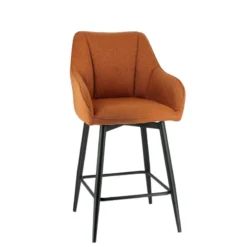 MartinTabouret snack pivotant avec accoudoirs en tissu recyclé et pieds en métal><noscript><img width=