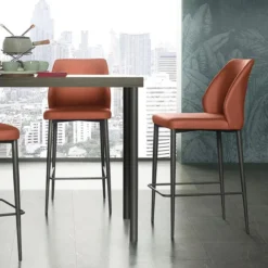 Europea Mathilde Tabouret snack moderne rembourré pieds en métal> Tabouret Snack (assise +/- 65 Cm)|Tabouret De Bar (assise +/- 80 Cm)