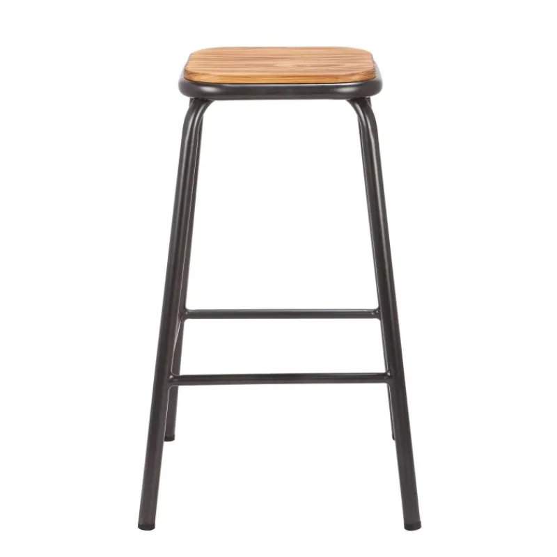 MaxTabouret snack industriel sans dossier en métal assise bois> Tabouret Snack (assise +/- 65 Cm)|Tabouret De Bar (assise +/- 80 Cm)