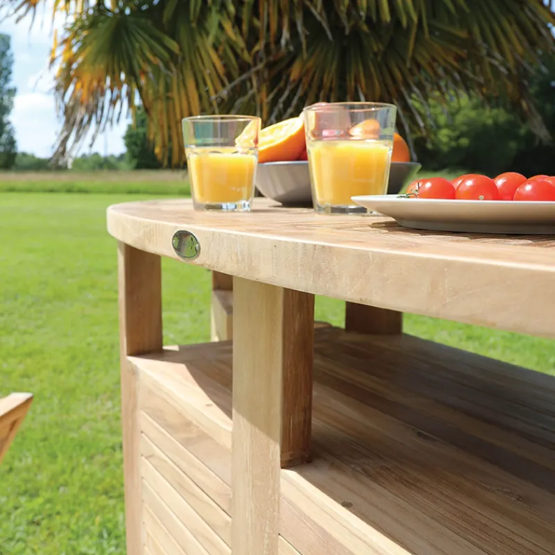 Medicis MenhirBar de jardin avec rangement pliable en teck massif> Table De Jardin