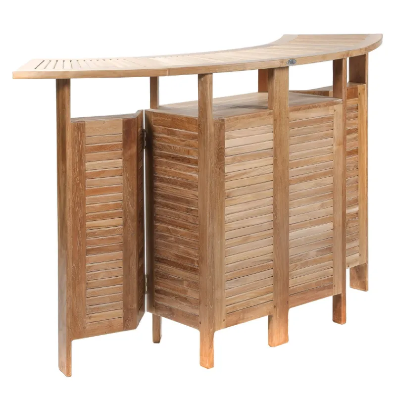 Medicis MenhirBar de jardin avec rangement pliable en teck massif> Table De Jardin