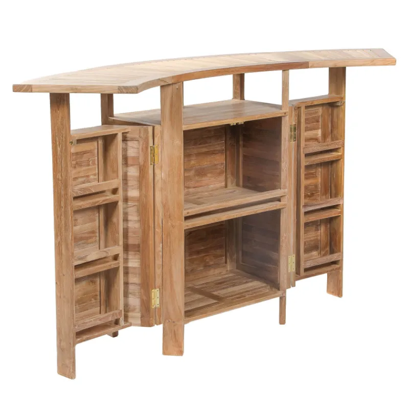 Medicis MenhirBar de jardin avec rangement pliable en teck massif> Table De Jardin