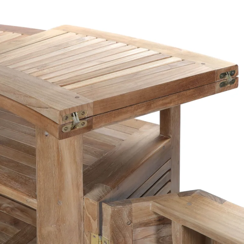 Medicis MenhirBar de jardin avec rangement pliable en teck massif> Table De Jardin