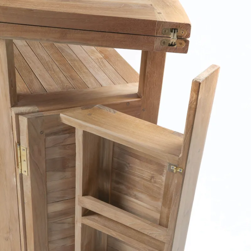 Medicis MenhirBar de jardin avec rangement pliable en teck massif> Table De Jardin