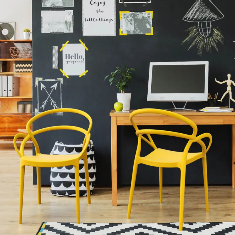 Mila Fauteuil design empilable en polypropylène> Chaise De Cuisine|Chaise De Salle à Manger