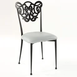 Jayso Milos Chaise provençale en métal assise synthétique rembourrée> Chaise De Cuisine|Chaise De Salle à Manger