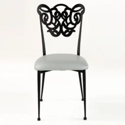 Jayso Milos Chaise provençale en métal assise synthétique rembourrée> Chaise De Cuisine|Chaise De Salle à Manger