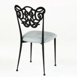 Jayso Milos Chaise provençale en métal assise synthétique rembourrée><noscript><img width=