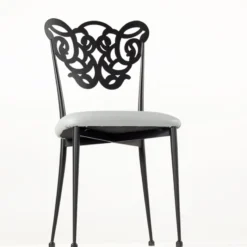 Jayso Milos Chaise provençale en métal assise synthétique rembourrée><noscript><img width=