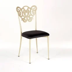 Jayso Milos Chaise provençale en métal assise synthétique rembourrée><noscript><img width=