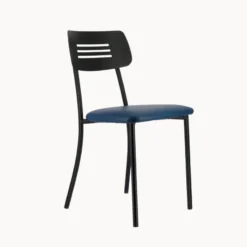 Perfecta Miro 2 Chaise de cuisine en simili rembourrée avec pieds et dossier strié en métal><noscript><img width=