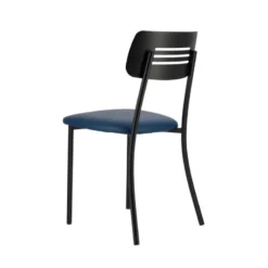Perfecta Miro 2 Chaise de cuisine en simili rembourrée avec pieds et dossier strié en métal><noscript><img width=