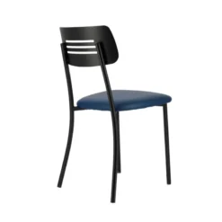 Perfecta Miro 2 Chaise de cuisine en simili rembourrée avec pieds et dossier strié en métal><noscript><img width=