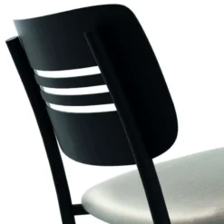 Perfecta Miro Tabouret snack de cuisine en simili rembourré avec dossier strié en métal><noscript><img width=