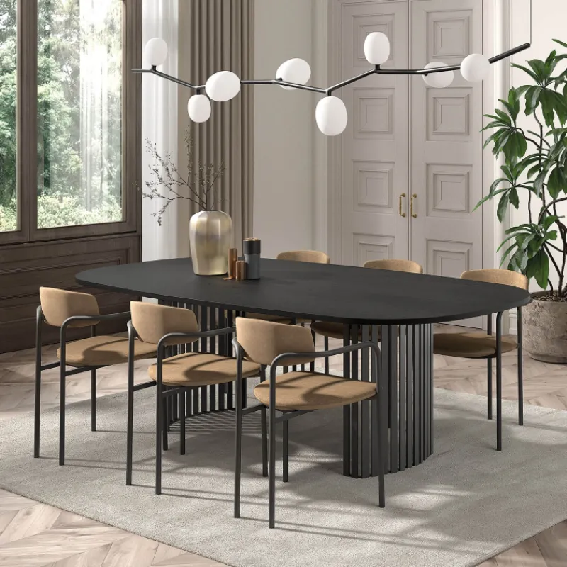 Perfecta Mirror Chaise moderne en tissu avec accoudoirs et pieds en métal> Chaise De Salle à Manger|Chaise Salon