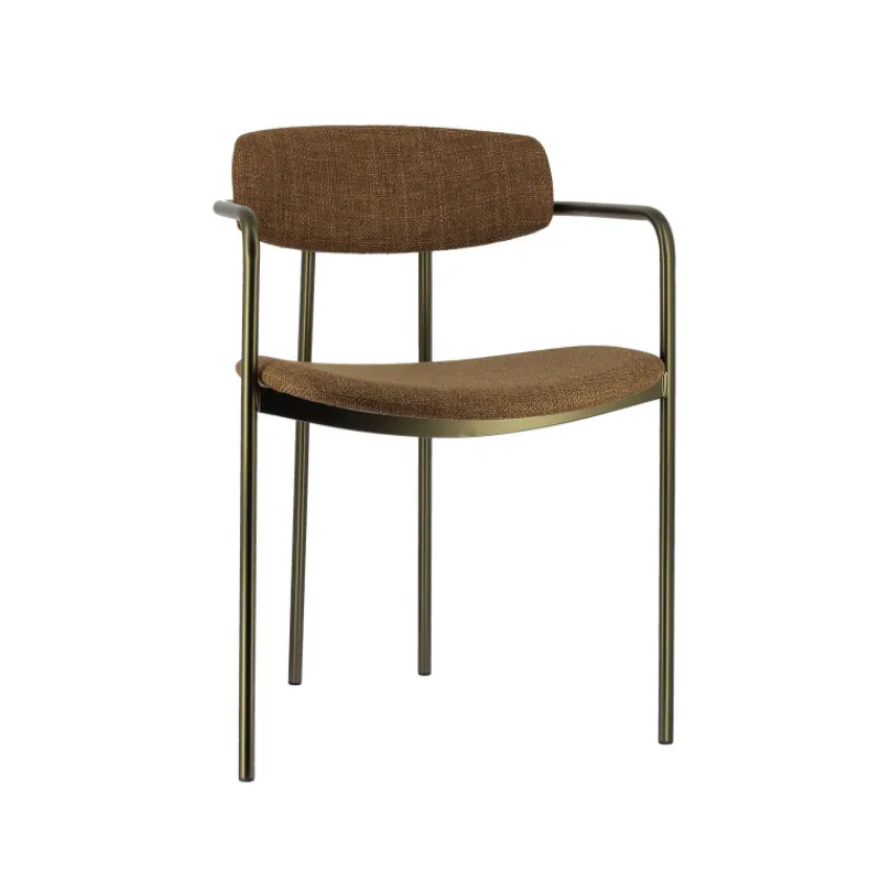 Perfecta Mirror Chaise moderne en tissu avec accoudoirs et pieds en métal> Chaise De Salle à Manger|Chaise Salon