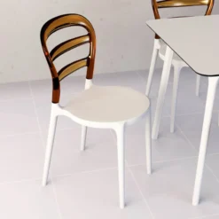 Miss Bibi Chaise moderne en polycarbonate transparent et polypropylène><noscript><img width=