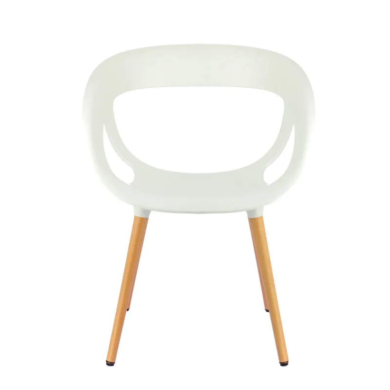 Moema Fauteuil design italien coque ajourée en technopolymère et pieds en bois> Chaise De Cuisine|Chaise De Salle à Manger