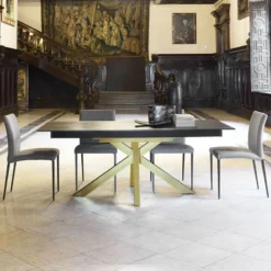 Pure design Moon Table design en Dekton avec pieds central> Table De Salle à Manger