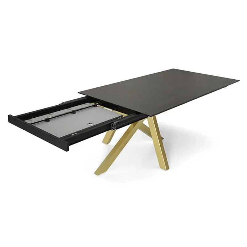 Pure design Moon Table design extensible en Dekton avec pied central> Table De Salle à Manger