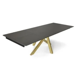 Pure design Moon Table design extensible en Dekton avec pied central><noscript><img width=