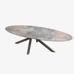 Pure design Moon Table design ovale en dekton pied central> Table De Salle à Manger