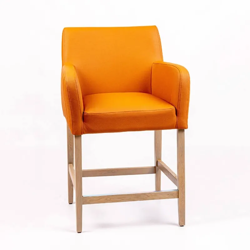 Sessio Moritz line Tabouret snack avec accoudoirs et dos matelassé pieds en bois> Tabouret Snack (assise +/- 65 Cm)|Tabouret De Bar (assise +/- 80 Cm)