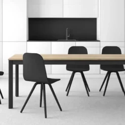 Cancio Multiplus Table sur mesure en stratifié pieds en métal> Table De Cuisine