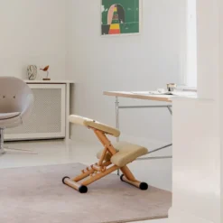 Varier Multi ® Siège de bureau ergonomique en tissu et bois><noscript><img width=