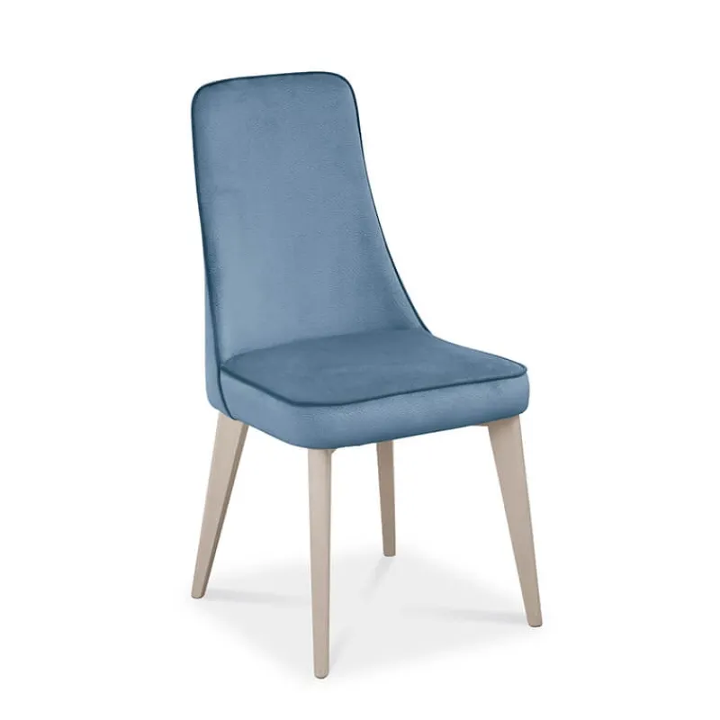 Europea Nadine Chaise de salle à manger en tissu et pieds en bois fabriquée en Italie> Chaise De Salle à Manger|Chaise Salon