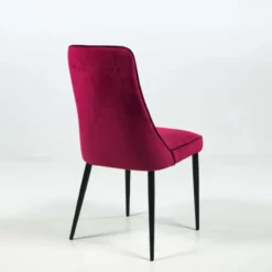 Europea Nadine Chaise de salle à manger italienne en tissu et pieds en métal><noscript><img width=