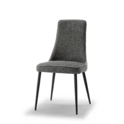 Europea Nadine Chaise de salle à manger italienne en tissu et pieds en métal><noscript><img width=