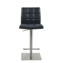 NantesTabouret ajustable en hauteur coque matelassée et structure en acier brossé><noscript><img width=