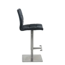 NantesTabouret ajustable en hauteur coque matelassée et structure en acier brossé><noscript><img width=