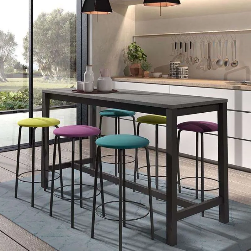 Perfecta Nantes Tabouret snack de cuisine sans dossier en métal et simili> Tabouret Snack (assise +/- 65 Cm)|Tabouret De Bar (assise +/- 80 Cm)
