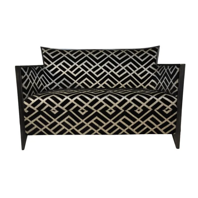 Paget Nathan Canapé art déco 2 personnes en tissu fabriqué en France> Fauteuil De Salon