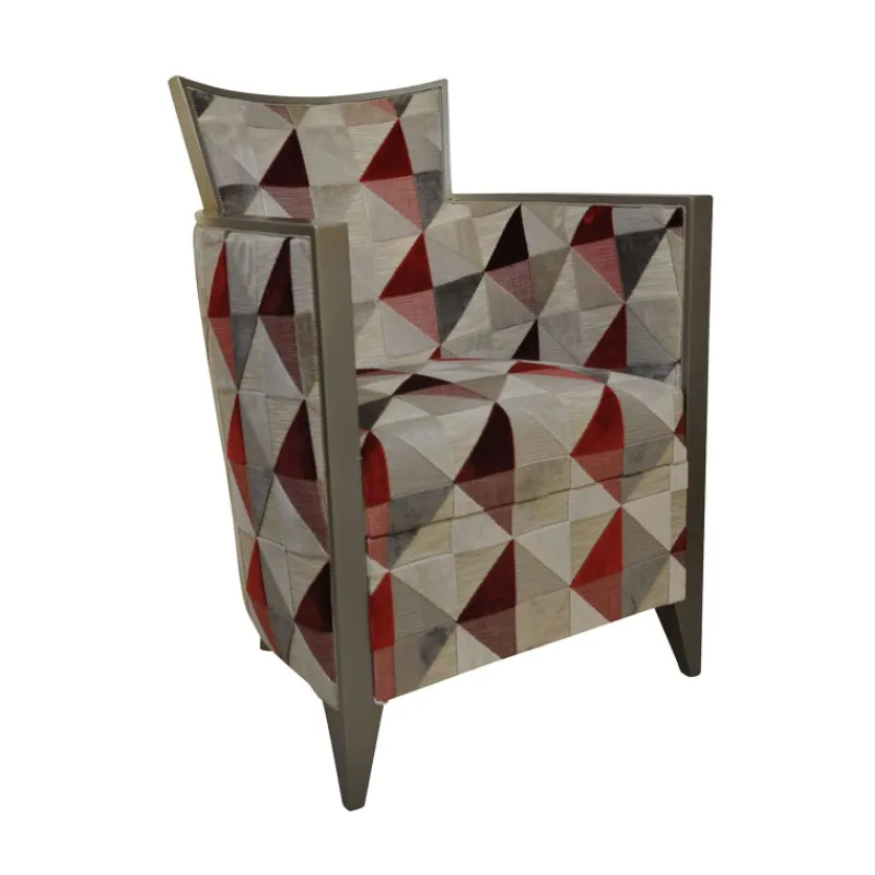 Paget Nathan Fauteuil art déco fabriqué en France en tissu et bois massif> Fauteuil De Salon