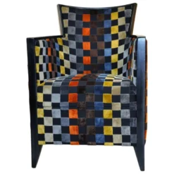 Paget Nathan Fauteuil art déco fabriqué en France en tissu et bois massif><noscript><img width=