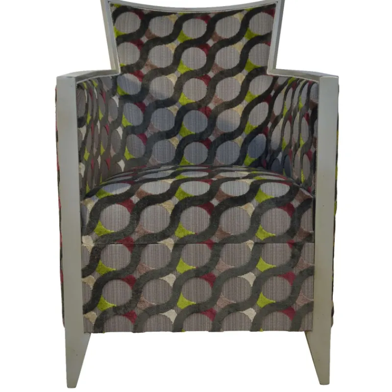 Paget Nathan Fauteuil art déco fabriqué en France en tissu et bois massif> Fauteuil De Salon