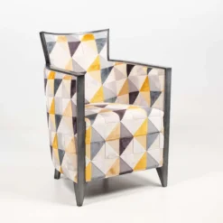 Paget Nathan Fauteuil art déco fabriqué en France en tissu et bois massif><noscript><img width=