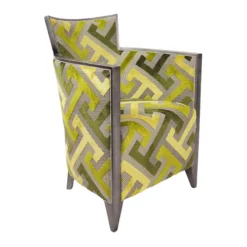 Paget Nathan Fauteuil art déco fabriqué en France en tissu et bois massif><noscript><img width=