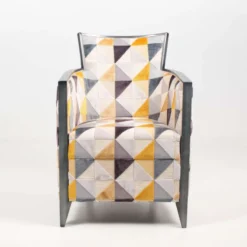 Paget Nathan Fauteuil art déco fabriqué en France en tissu et bois massif><noscript><img width=