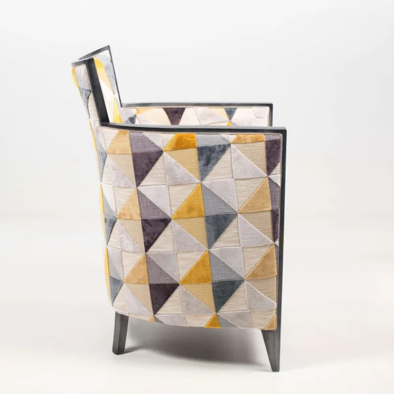 Paget Nathan Fauteuil art déco fabriqué en France en tissu et bois massif> Fauteuil De Salon