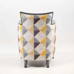 Paget Nathan Fauteuil art déco fabriqué en France en tissu et bois massif><noscript><img width=