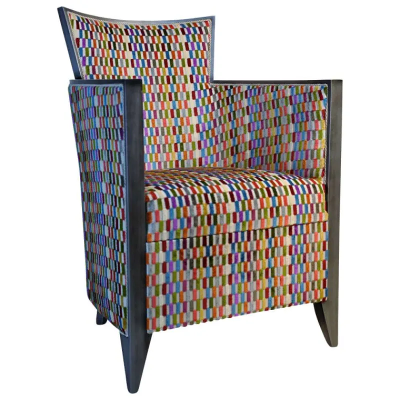 Paget Nathan Fauteuil art déco fabriqué en France en tissu et bois massif> Fauteuil De Salon