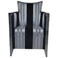 Paget Nathan Fauteuil art déco fabriqué en France en tissu et bois massif><noscript><img width=